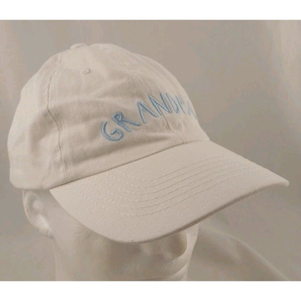 White Mud Pie Embroidered "Grandpa" Adjustable Strapback Hat/Cap-NEW w/Tags!